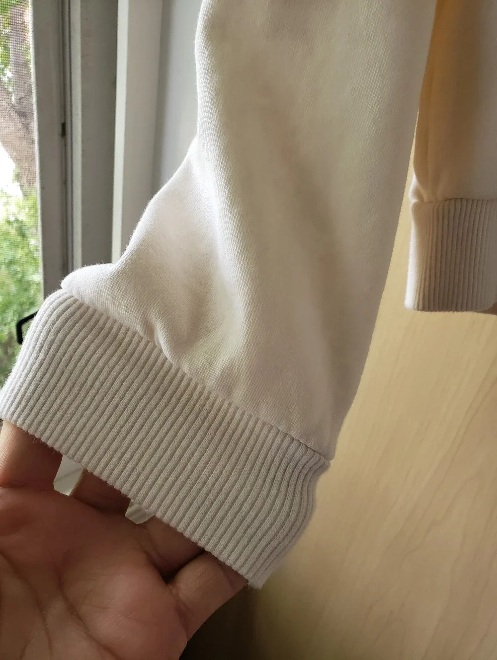H&M 80% Cotton Cream Quarter-Zip Pullover Sweatshirt - Picture 7 of 12